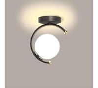 HMASNSEIY Lustre Or Noir Boule de Verre Plafonnier LED Plafonnier PostCafe Bar Plafonnier pour Salon Chambre Cuisine Couloir Entrée Foyer Lampe Suspendue (Couleur: Foncé, Taille: Lumière Blanche)