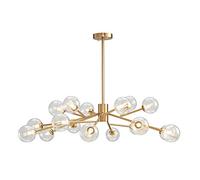 HMASNSEIY Lustre Sputnik 12 lumières Éclairage Moderne Nordique Lustre du Milieu du siècle Luminaire de Plafond Industriel pour Cuisine Salle à Manger Salon/Couleur transparente/18 lumières