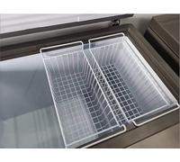 HMBEST Bacs d'organisation pour congélateur Coffre Réfrigérateur Panier de Rangement Étagère Bacs Paniers en Fil métallique pour congélateur Profond 2 pièces Hauteur 20 cm, Largeur 22 cm,53cm