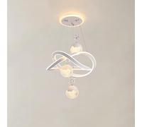 HMBEST Lustre Salon Suspension LED Luminaire Suspendu Moderne et Simple Table à Manger Ronde Blanche Plafonnier à Trois Couleurs Variables pour Salle à Manger Salon Chambre à Coucher,A