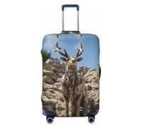 Hmbgfw Deer On The Cliff Housse de protection pour valise de 45,7 à 81,3 cm, noir, Large