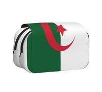 HMBGFW Grande trousse à crayons avec motif drapeau de l'Algérie - Grande capacité de rangement