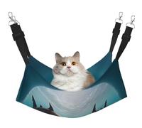 HMBGFW Hamac réversible à suspendre avec deux requins au fond de la mer pour chat - Doux et respirant - Lit suspendu double face pour petits chiens et lapins