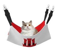 HMBGFW Hamac réversible à suspendre pour chat avec drapeau de Gibraltar - Doux et respirant - Lit double face suspendu pour petits chiens et lapins