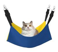 HMBGFW Hamac réversible à suspendre pour chat avec drapeau de l'Ukraine - Doux et respirant - Lit suspendu double face pour petits chiens et lapins