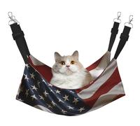 HMBGFW Hamac réversible à suspendre pour chat avec drapeau des États-Unis d'Amérique - Doux et respirant - Lit suspendu double face pour petits chiens et lapins
