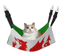 HMBGFW Hamac réversible à suspendre pour chat avec drapeau du Pays de Galles - Doux et respirant - Lit double face à suspendre pour petits chiens et lapins
