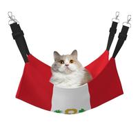HMBGFW Hamac réversible à suspendre pour chat avec drapeau du Pérou - Doux et respirant - Lit suspendu double face pour petits chiens et lapins