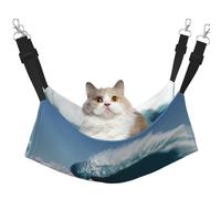 HMBGFW Hamac réversible à suspendre pour chat Motif monstres géants dans les vagues, doux et respirant avec lit double face pour petits chiens et lapins