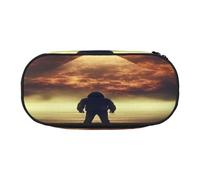 HMBGFW Pyramids in Flames Jolie trousse à crayons rose et noire Motif imprimé complet Tissu Oxford 300D