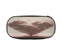 HMBGFW Trousse à crayons avec motif cœur blanc - Rose et noir - Imprimé complet - Tissu Oxford 300D