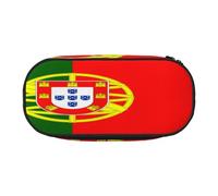 HMBGFW Trousse à crayons avec motif drapeau du Portugal - Rose et noir - Impression complète - Tissu Oxford 300D