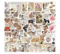 HMCEY 120 PCS Stickers Scrapbooking Vintage,Rétro Autocollant Aesthetic Ordinateur,Stickers Journaling Bullet Journal,Autocollant Valise Voyage,Sticker pour Bouteille pour Album Photo, Téléphone