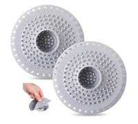 HMCEY 2 Pièces Attrape Cheveux Baignoire Silicone,Filtre Douche Cheveux Ronde,Filtre Evier Salle de Bain Universel,Grille Lavabo Cuisine Ronde,Protection Evier Anti Bouchage,Shower Drain Hair Catcher