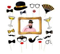 HMCEY 21 Pièce Cadre Photobooth Anniversaire,Accessoires Photobooth Bapteme,Photo Booth Props,Photomaton Mariage,Selfie Accessoires de Fête Photo,Kit Photobooths Dcorations avec Cadre Gonflable