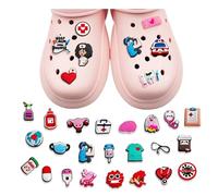 HMCEY 30 Pièces Pins pour Crocs Femme,Pins Infirmiere Medical,Shoe Charms de Chaussure,Breloques de Chaussures pour Sabot,Décoration de Chaussures Ornements,Accessoires pour Décorer pour Sandales