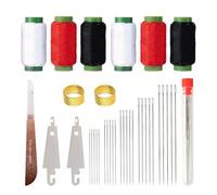 HMCEY 37 PCS Aiguilles à Coudre en Acier Inoxydable,Aiguille Couture Main,Longue Broderie,Nécessaire de Couture Accessoire,Sewing Kit Adultes Avec Bobines de Fil,Enfile-Aiguilles,Dé à Coudre,Couteau