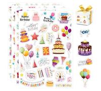 HMCEY 4 Pièces Autocollant Scrapbooking Anniversaire,Fête Autocollants Décoratifs,Happy Birthday Stickers Aesthetic,Stickers Ordinateur Portable,Sticker Anniversaire,Autocollant Album Photo Bebe