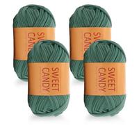 HMCEY 4 Pièces Fil Crochet 4 X 100 g,Tshirt Yarn,Fil Polyester pour Sac,Fils pour Crocheter Sac a MainThick Cotton Yarn,Fils de Coton Epais Douce,Files à Tricoter Paniers pour Adulte Bricolage