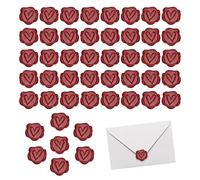 HMCEY 50 Pièces Autocollant Sceau de Cire Coeur,Cachet de Cire Autocollant Mariage,Sceau Enveloppe de Cire Adhésif,Wax Seal,Stickers Enveloppe Cire,Timbre de Cire à Cacheter pour Invitation, Cadeau