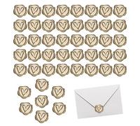 HMCEY 50 Pièces Autocollant Sceau de Cire Coeur,Cachet de Cire Autocollant Mariage,Sceau Enveloppe de Cire Adhésif,Wax Seal,Stickers Enveloppe Cire,Timbre de Cire à Cacheter pour Invitation, Cadeau