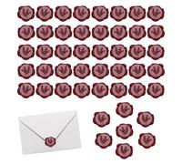 HMCEY 50 Pièces Sceau Cire,Cachet Cire Enveloppe,Seau Enveloppe Autocollante,Wax Seal,Timbre Cires Cacheter Emballage,Vintage Sceaux de Cires Adhésif pour Invitations, Anniversaires, Mariage