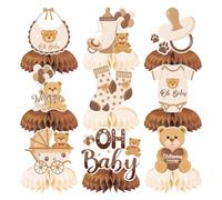 HMCEY 9 Centre de Table Anniversaire,Centre de Table Baby Shower,Décoration Nid D'Abeille,Deco de Tables Baby Shower,Communion Décoration Tables Baptême,Centres de Tabla de Fête pour Naissance