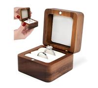 HMCEY Boite Bague Mariage Bois,Écrin Bague Fiancaille,Boite Alliance Double avec 2 Fentes,Double Wedding Ring Box,Coffret Alliance Vintage,Boites Cadeau Bagues Vide pour Stockage Quotidien, Mariage