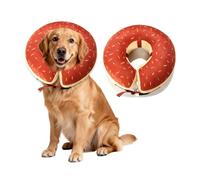 HMCEY Collerette Gonflable pour Chien Anti Lechage Marron-M | En Polyester,Réglable et Lavable,Doux et Confortable,Protège Contre Les Griffures et Les Morsures,pour Animaux de Compagnie