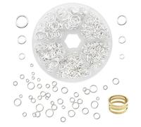HMCEY Lot de 1010 Anneau Bijoux,Anneau de Saut Ouvert,Bracelet Anneaus Pendentif Collier,Jump Rings,Anneaux Fendus,Anneaus en Métal Petite,Anneaux de Jonction,Anneauxs Loisirs Créatifs pour DIY