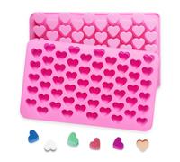 HMCEY Lot de 2 Moule en Silicone en Forme de Cœur,Moule a Bonbon Chocolat,Moules Gummies Patisserie,Moules a Gateau Silicone,Chocolate Mold Réutilisable pour Mendiant,Glaçons,Fondant,Biscuits