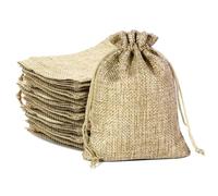 HMCEY Lot de 24 Petit Sachet Tissu,Sachet en Jute Avec Cordon de Serrage,Pochon Cadeau Noel,Pochon Bijoux Reutilisable,Sachets pour Lavande,Sac à Remplir,Sachets Dragees Anniversaire pour Artisanat