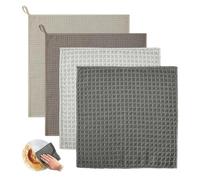 HMCEY Lot de 4 Chiffon Barista Café 30X30 CM,Chiffon Cuisine Vaisselle,Chiffons de Nettoyage en Microfibre,Chiffons Poussiere,Lavette Lavable en Machine,Lavette Multi Usage pour Machines à Café,Vitre