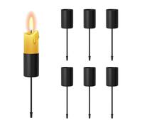 HMCEY Lot de 6 Chandelier Bougeoir Vintage,Porte Bougies,Support Bougie en Métal,Bougeoir Couronne de L'Avent avec Pic,Candle Holder,Décoration Chandelier Halloween pour Anniversaires Maison