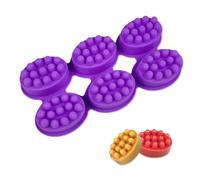 HMCEY Moule Silicone Savon Massage 6 Cavités,Moule Bougie pour Resine Epoxy,Moules pour Platre de Moulage,Moules Bougie Cadeau Réutilisable pour Fabrication de Pain, Chocolat, Glaçons - Violet
