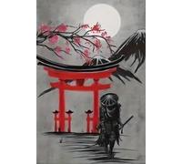 HMDKHI Images de posters japonais Bushido, peinture de figurines japonaises de ninjas samouraï, figurines japonaises et mont Fuji, sans cadre, JP-03, 1 pièces - 40 x 60 cm