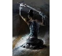 HMDKHI Images de posters japonais Bushido, peinture de figurines japonaises de ninjas samouraï, figurines japonaises et mont Fuji, sans cadre, JP-11, 1 pièces - 50 x 70 cm