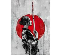 HMDKHI Images de posters japonais Bushido, peinture de figurines japonaises de ninjas samouraï, figurines japonaises et mont Fuji, sans cadre, JP-10, 1 pièces - 50 x 70 cm