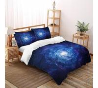 HMELTDIM Blue Spiral Galaxie Housse De Couette 2 Pièces 3D Motif Imprimé Exploration du Ciel étoilé Linge De Lit Microfibre Adulte avec Fermeture Éclair Et Taies d'oreiller King(220x240cm)