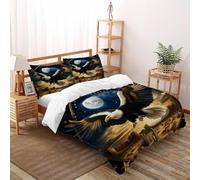 HMELTDIM Eagle du désert Housse De Couette 3 Pièces Faune Sauvage Ensemble Literie Microfibre Adulte avec Fermeture Éclair 2 Taie d'oreiller King（220x240cm）