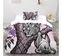 HMELTDIM Famille Koala Imprimé Parure De Lit Microfibre Super Douce Et Respirante Animaux Mignons Housses De Couettes 3 Pièces Et 1 Taie d'oreiller Single（135x200cm）