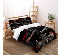 HMELTDIM Guitare Reaper Housse De Couette 3 Pièces récolteur Rocher Ensemble Literie Microfibre Adulte avec Fermeture Éclair 2 Taie d'oreiller King（220x240cm）