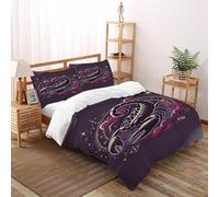 HMELTDIM Scorpion Zodiaque Imprimé Parure De Lit Microfibre Super Douce Et Respirante Astrologie Décor Housses De Couettes 3 Pièces Et 2 Taie d'oreiller Super King(260x220cm)