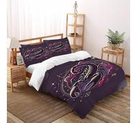 HMELTDIM Scorpion Zodiaque Imprimé Parure De Lit Microfibre Super Douce Et Respirante Astrologie Décor Housses De Couettes 3 Pièces Et 2 Taie d'oreiller King(220x240cm)