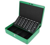 HMF 10015-06 Caisse à monnaie verrouillable avec plateau de comptage des pièces | 30 x 24 x 9 cm | Vert