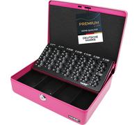 HMF 10015-15 Caissette à monnaie Planche à compter les pièces d'euro, caissette à compter la monnaie, 30 x 24 x 9 cm, rose