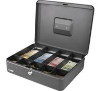 HMF 10019-02 Caissette à monnaie Compartiments pour billets, 30 x 24 x 9 cm, noir