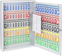 HMF 135100-07 Armoire à clés 100 crochets, 55 x 38 x 8 cm, armoire à clés, boîte à clés, gris clair