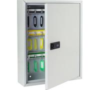 HMF 13642-07 Armoire à clés avec code chiffré, grande armoire à clés, 42 crochets, 35 x 27 x 8 cm, gris clair