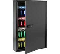 HMF 13664-02 Armoire à clés avec code chiffré, boîte à clés grande, 64 crochets, 45 x 30 x 8 cm, noir